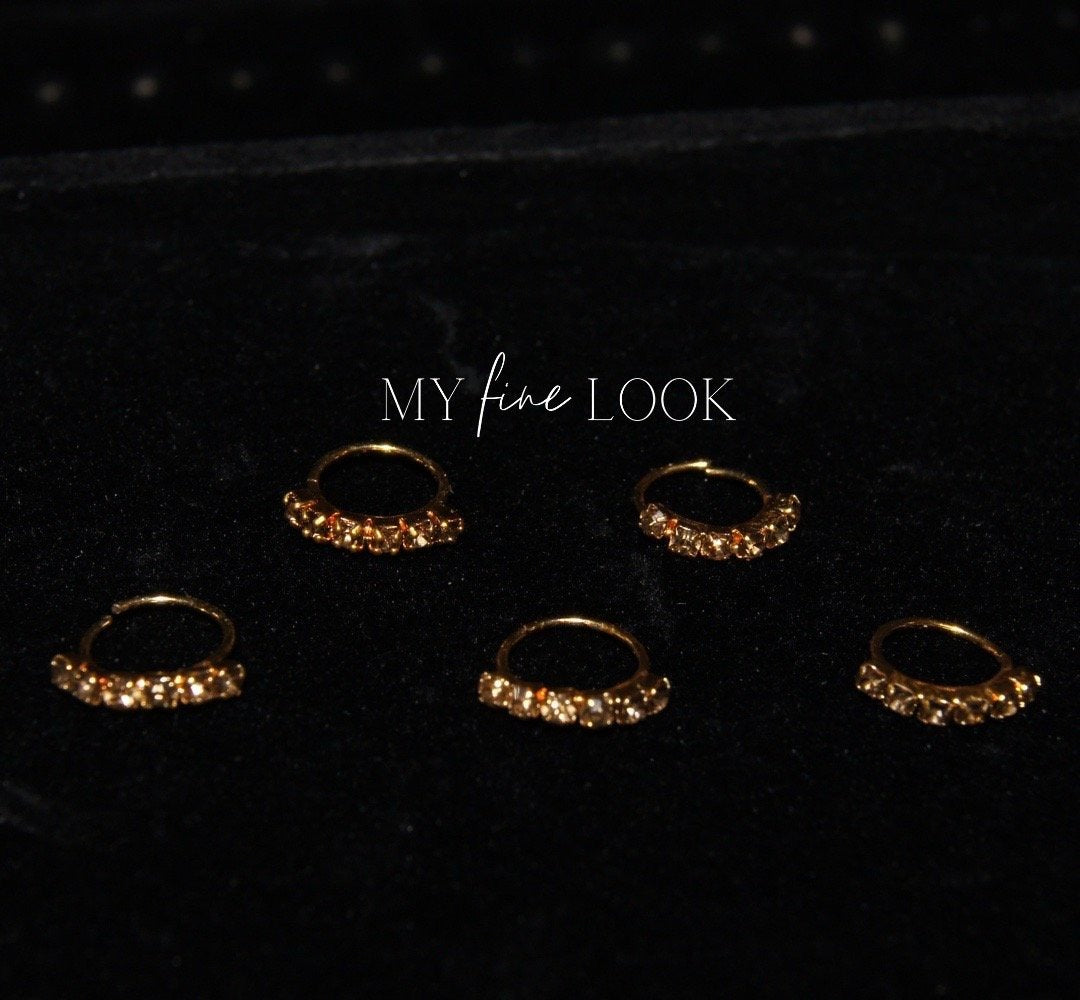 Multiple Stone Gold Nose Ring