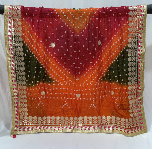 Multicolor Rajasthani Bandhej Dupatta