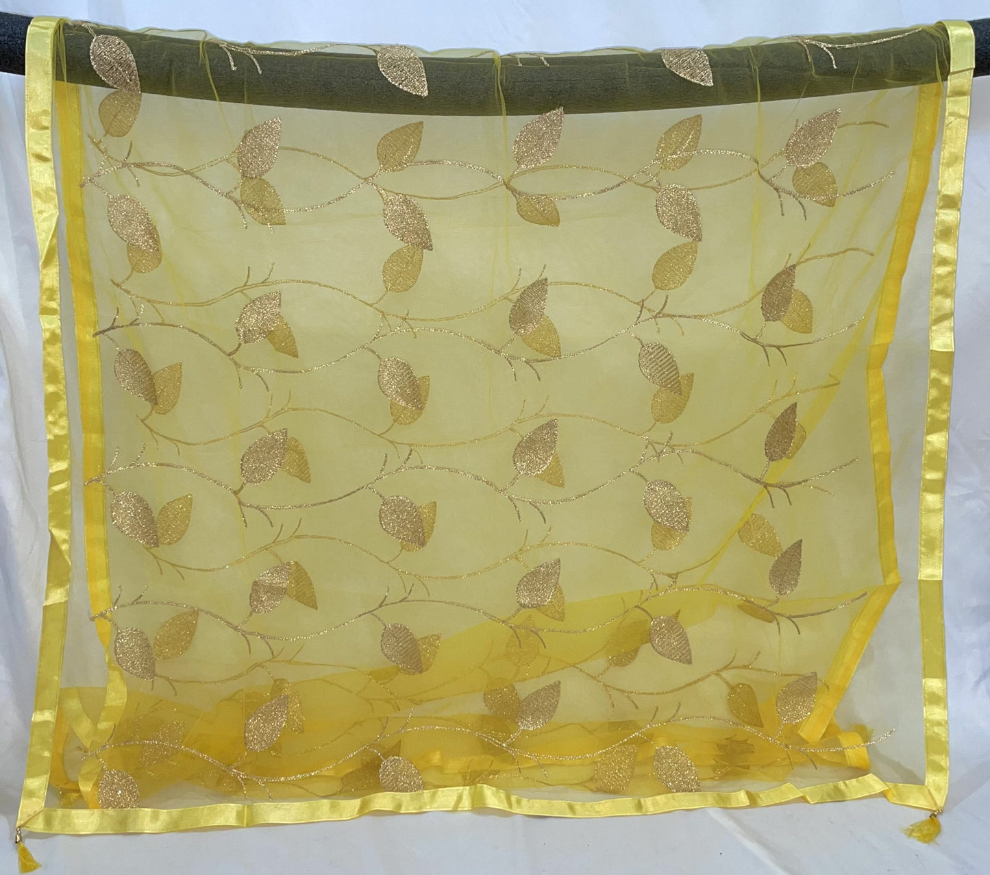 Yellow Net Zari Dupatta