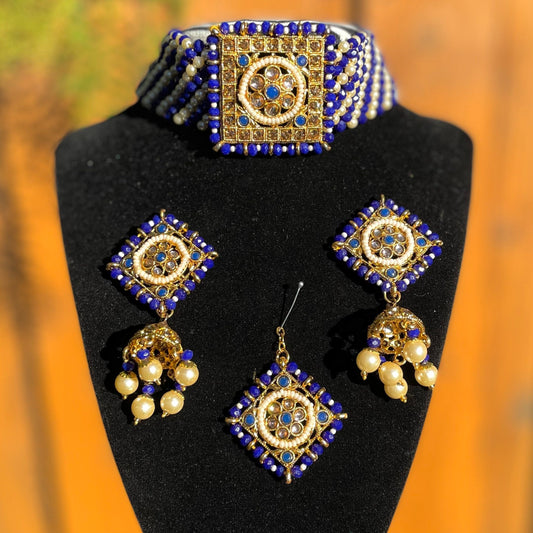 Crystal Blue Choker Set