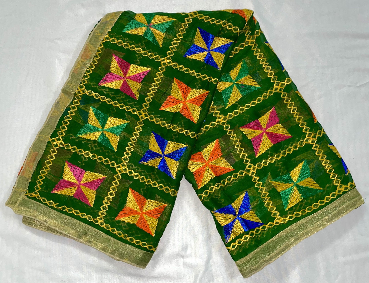 Green Phulkari Dupatta