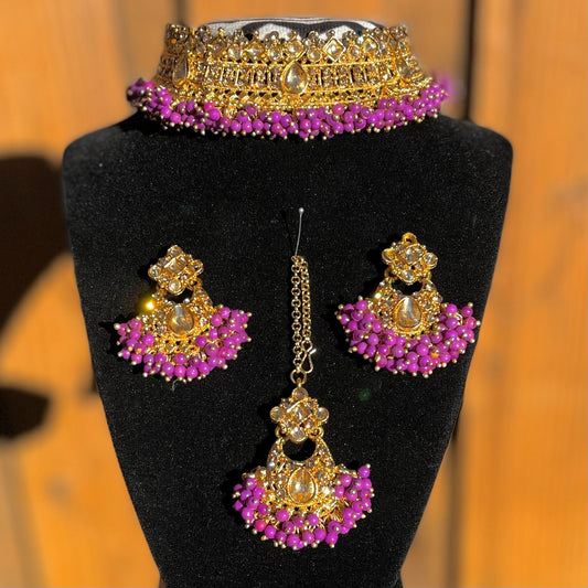 Purple Gucha Choker Set