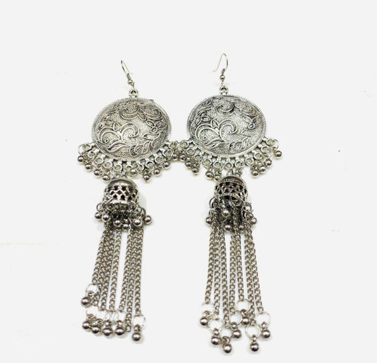 Oxidized Jhumki Earrings