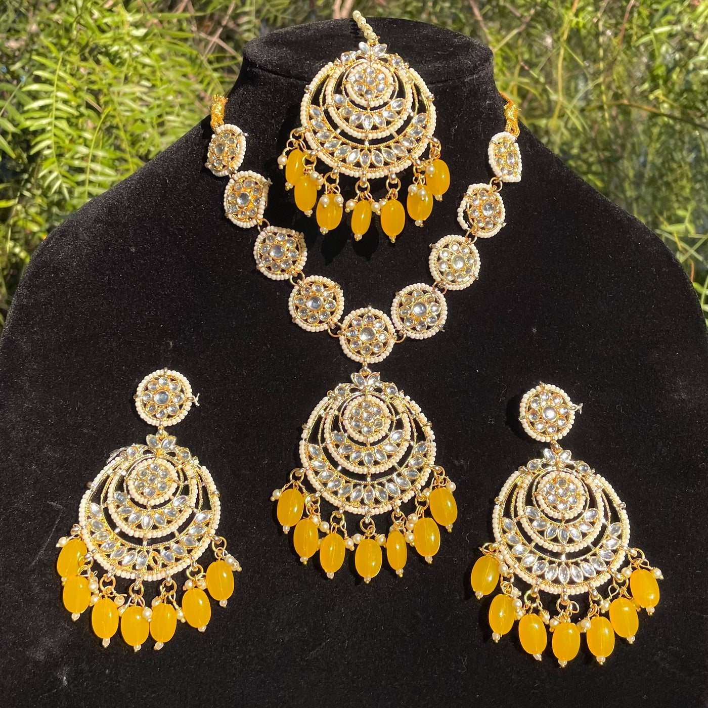 Mustard Yellow Necklace Set