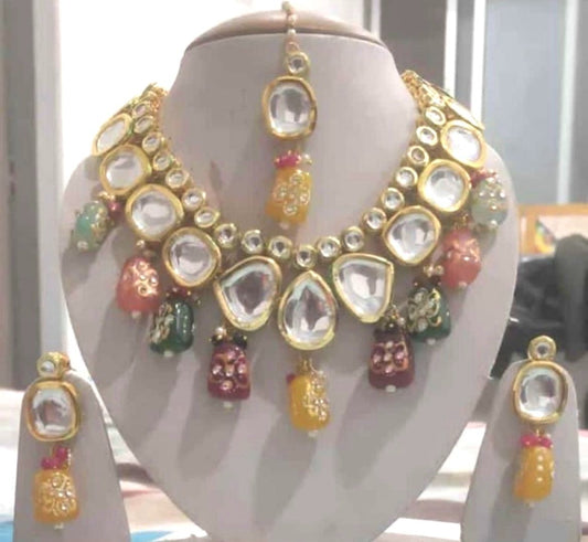Multicolor Kundan Necklace Set
