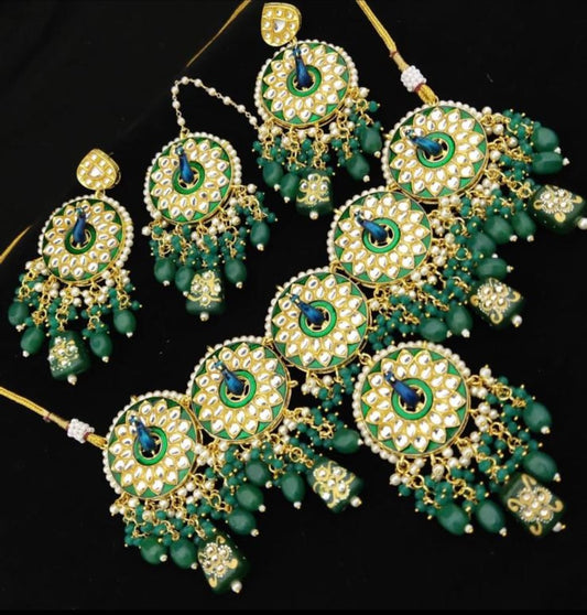 Green Peacock Choker Set