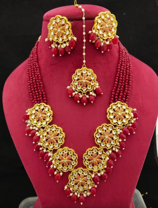 Maroon/Red Necklace Set