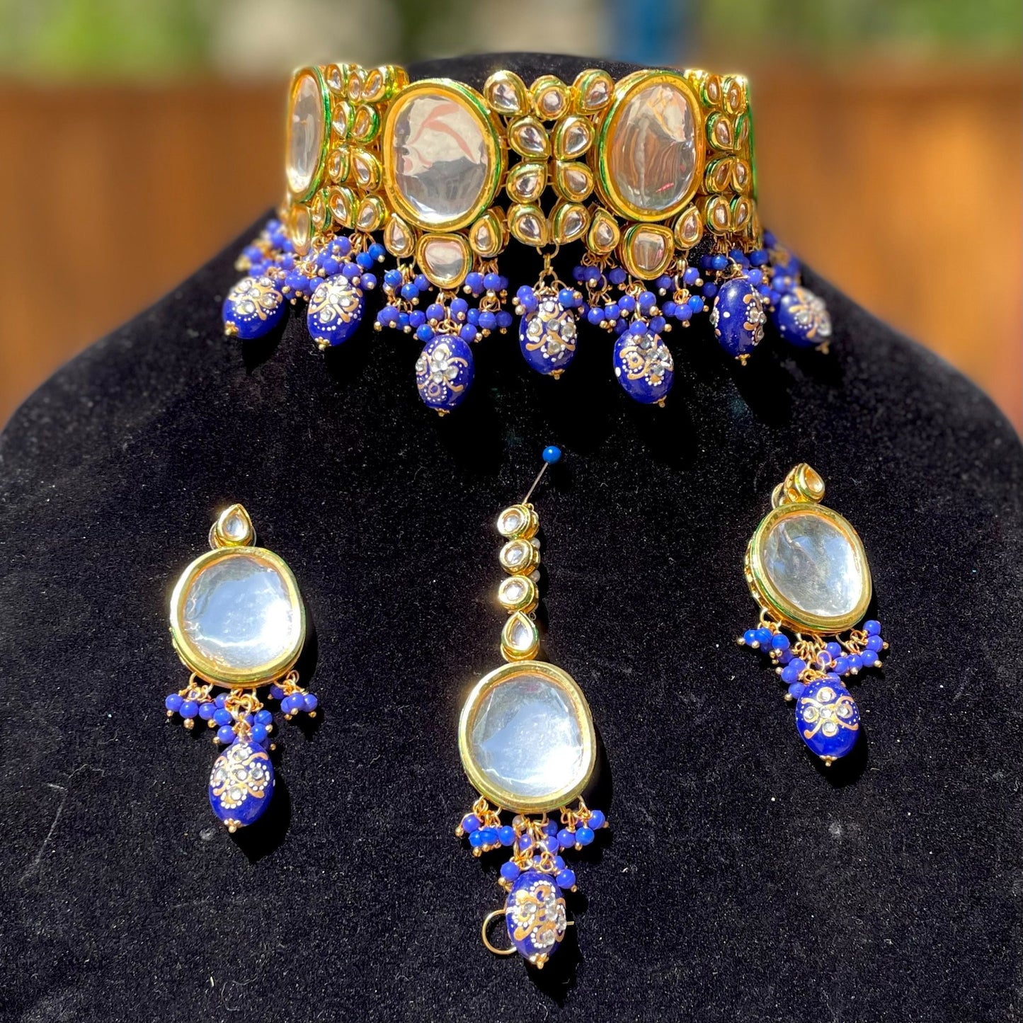 Royal Blue Kundan Choker Set