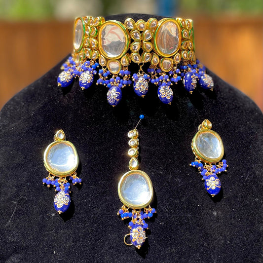 Royal Blue Kundan Choker Set