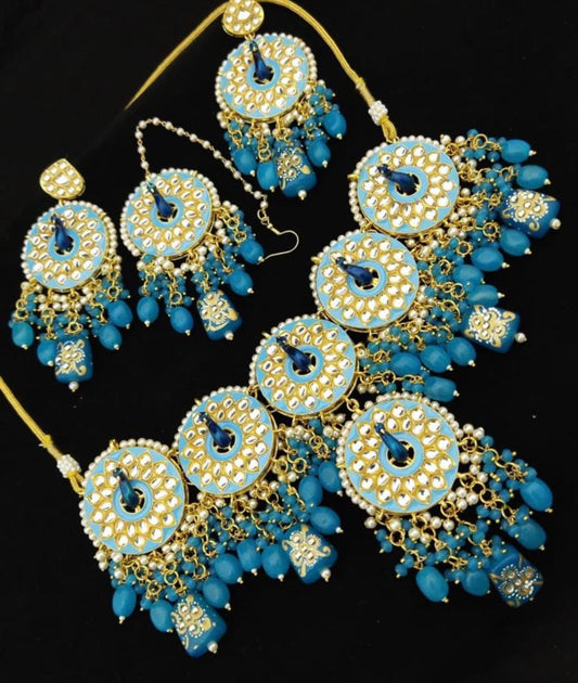Fehrozy Blue Peacock Choker Set