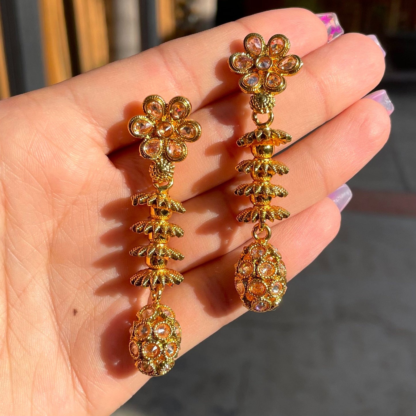 Polki Dangling Earrings