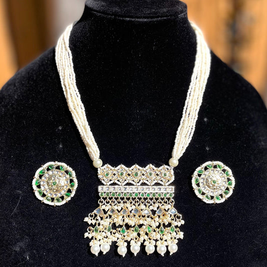 White Pearl Ranihaar Set