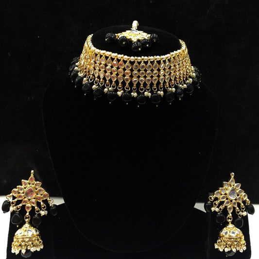 Black Kundan Choker Set