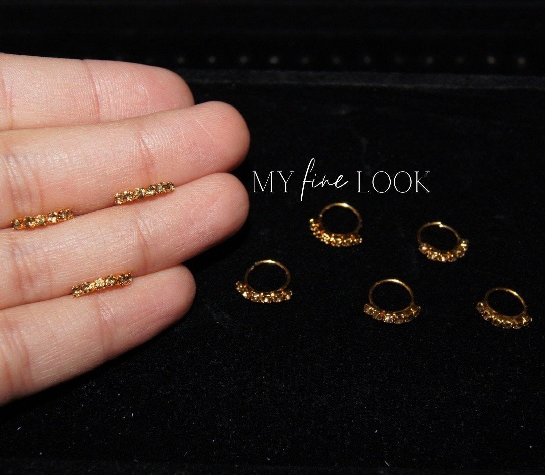 Multiple Stone Gold Nose Ring