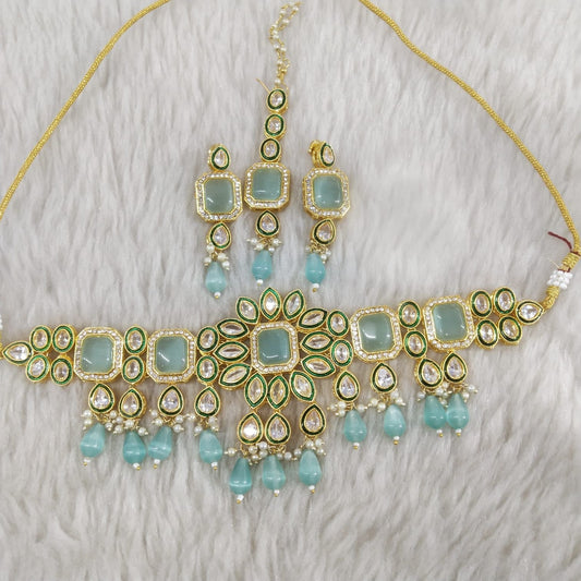 Handmade Light Blue Choker Set
