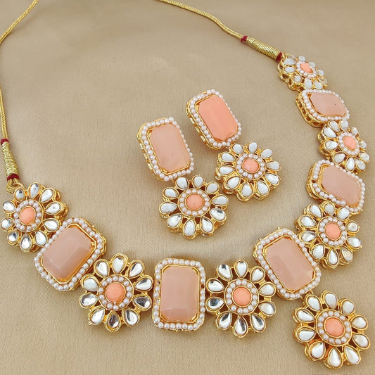 Peach Necklace Set