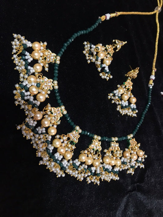 Green Kundan Necklace Set