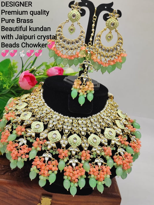 Lime Green and Orange Necklace Set