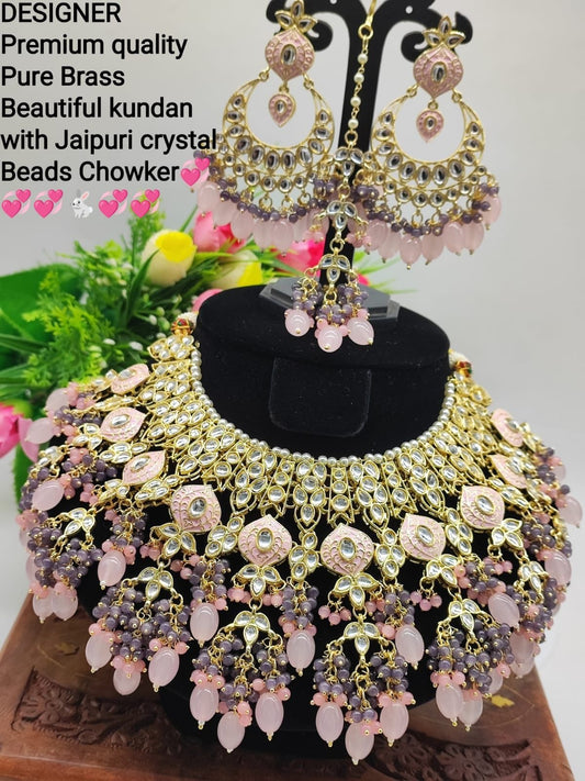 Pink and Purple Necklace Set