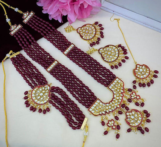 Maroon Necklace Set