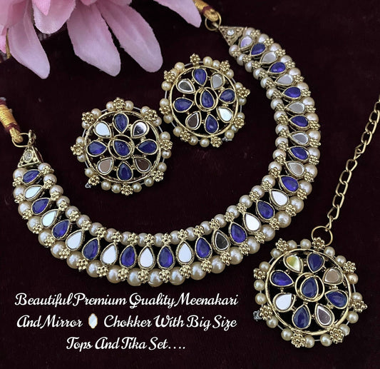 Dark Blue Mirror Set