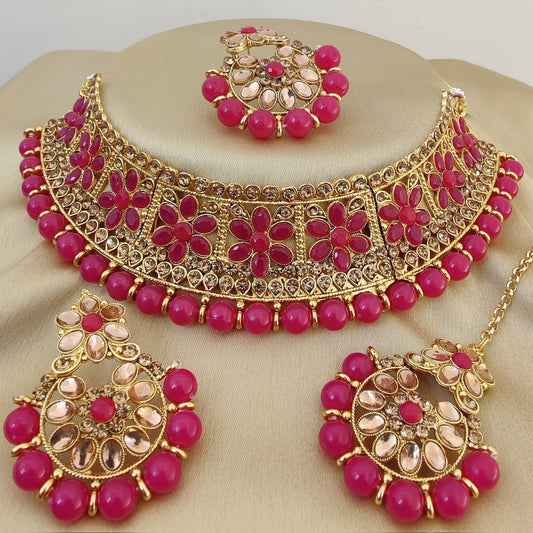 Ruby Pink Choker Set