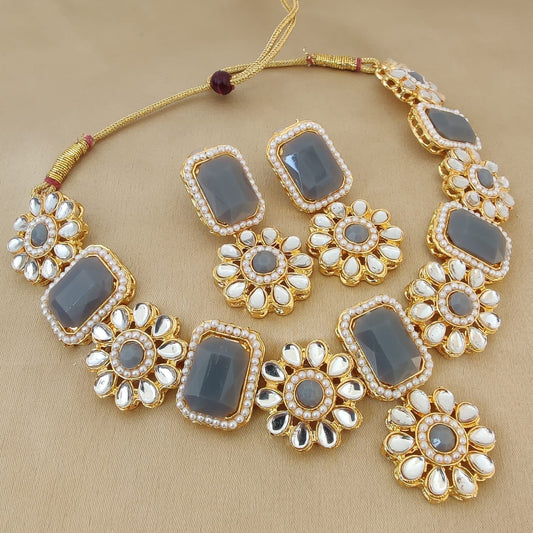 Grey Necklace Set
