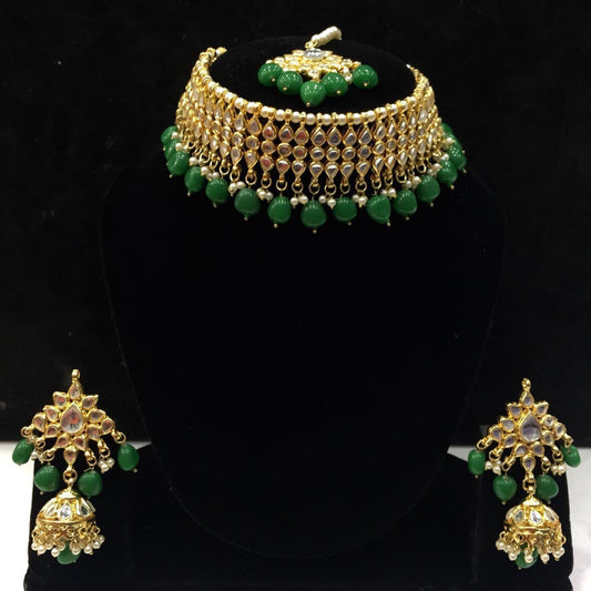 Green Kundan Choker Set