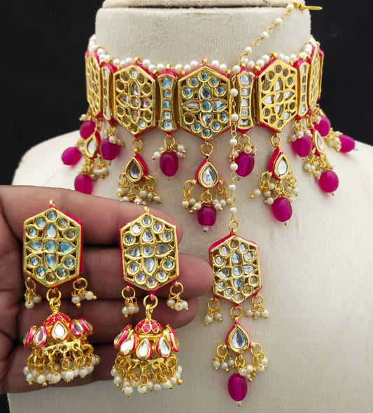 Handmade Pink Choker Set