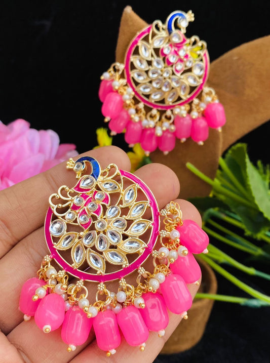 Peacock Pink Earrings