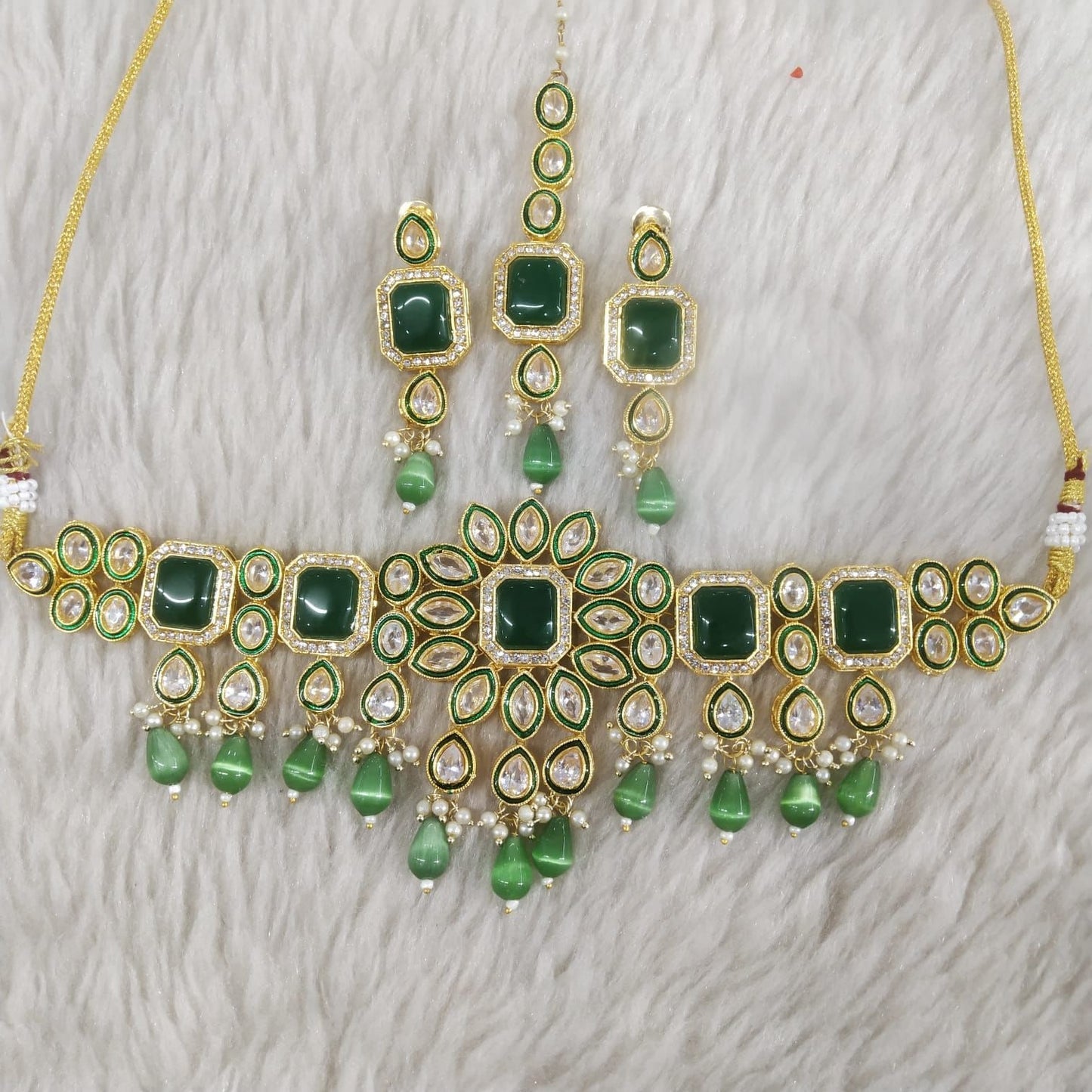 Handmade Green Choker Set