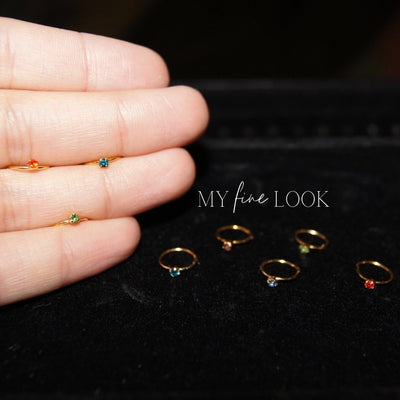 Single Stone Colorful Nose Ring