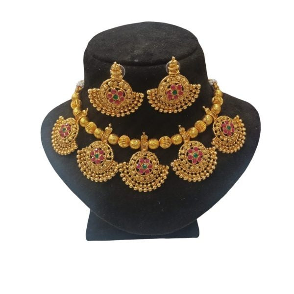 Gold Temple Necklace Set