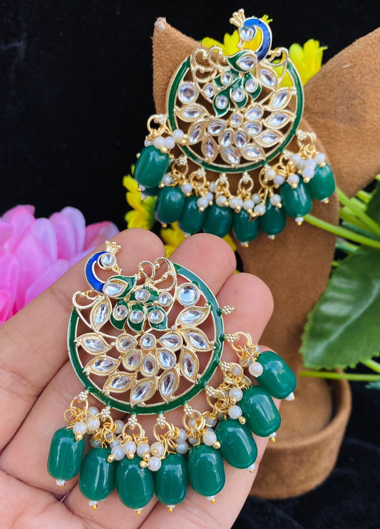 Peacock Green Earrings