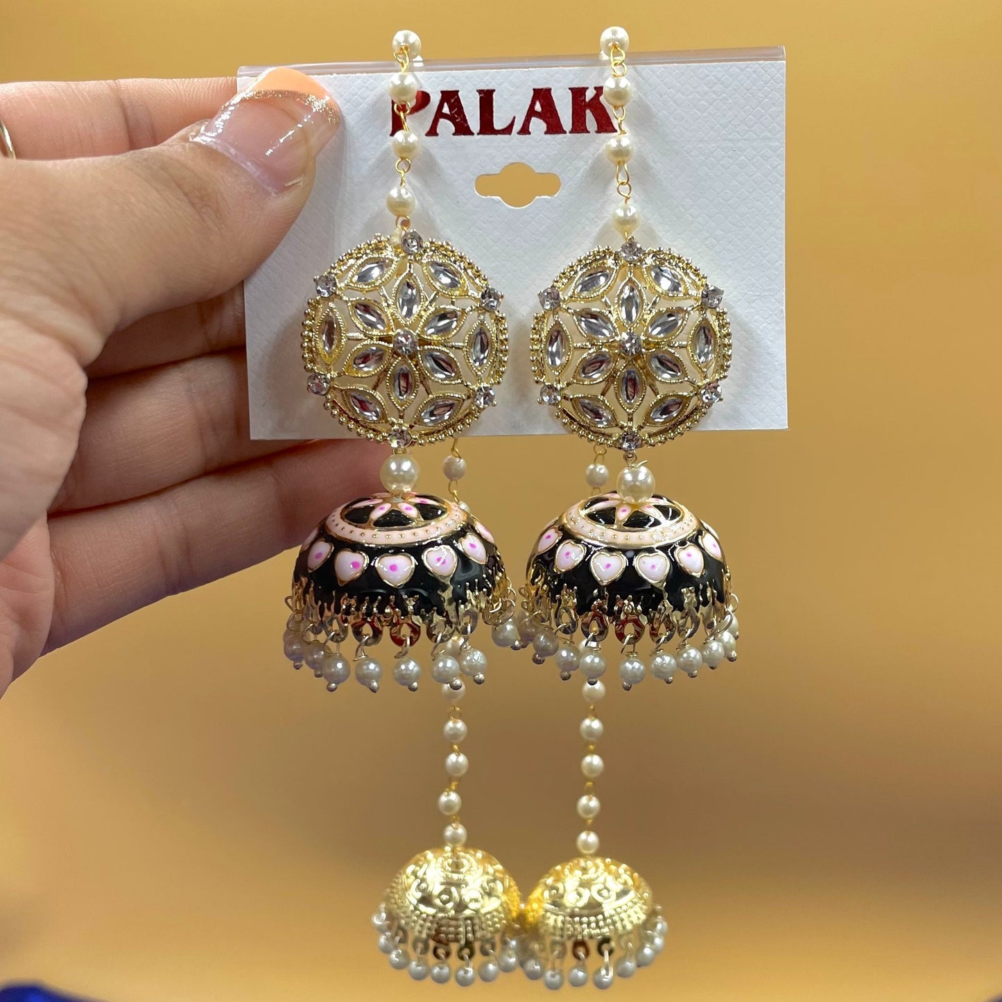 Black Jhumki Earrings