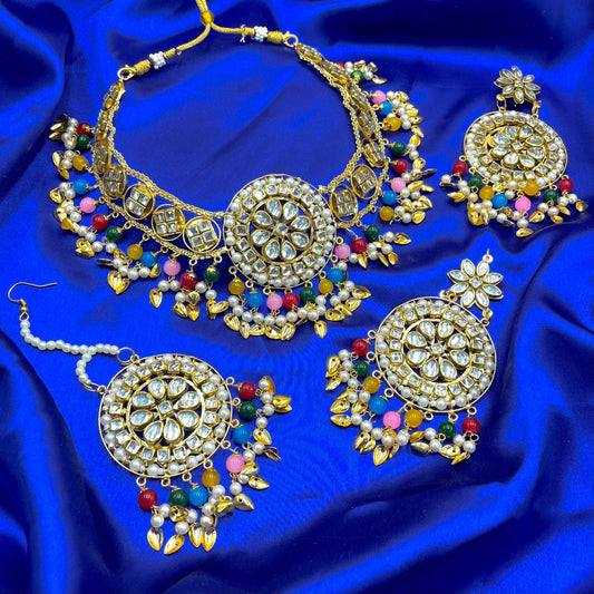 Multicolor Pippal Pathi Necklace Set
