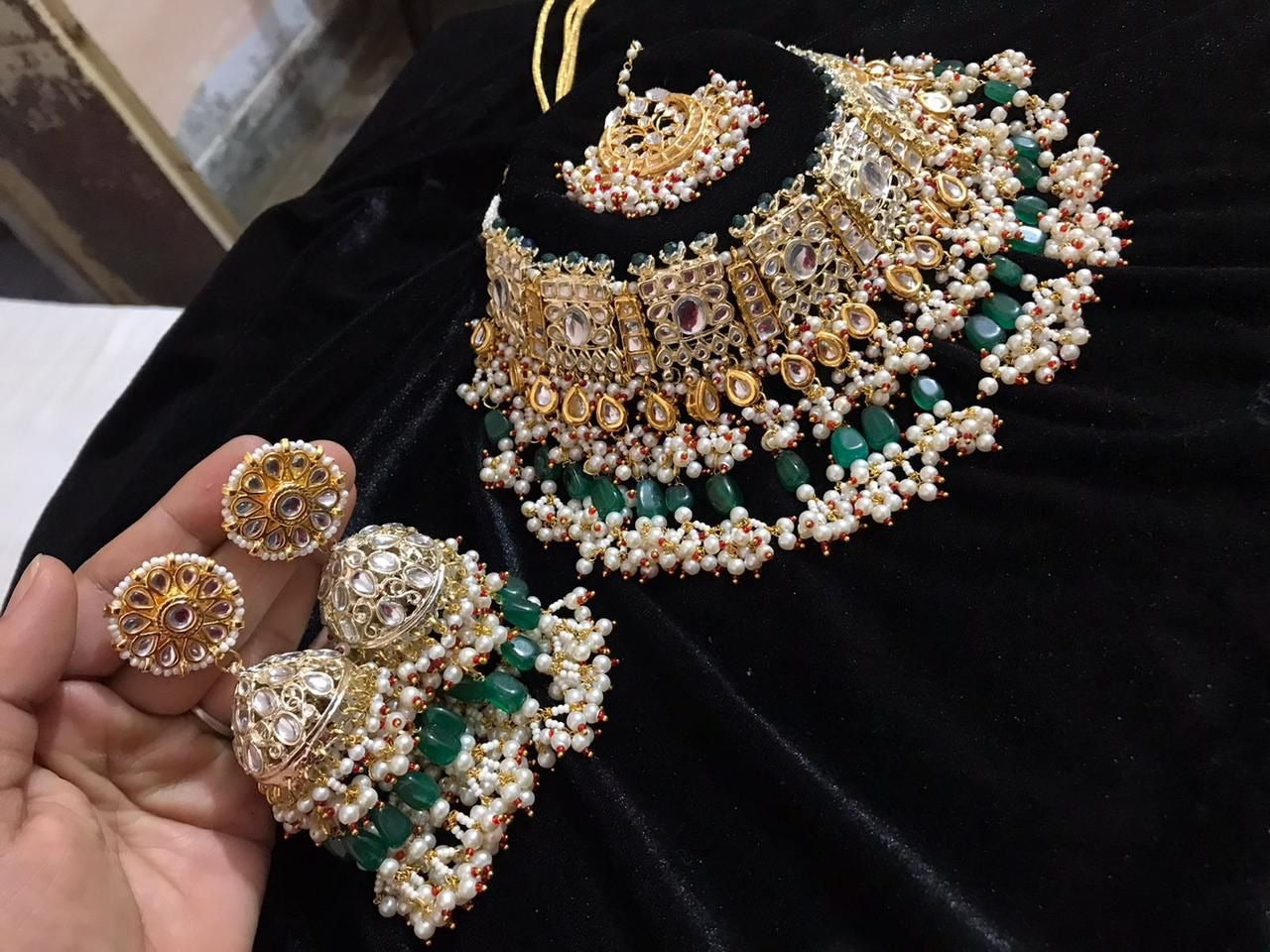 Green Handmade Bridal Set