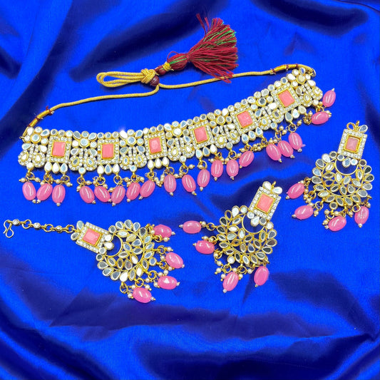 Pink Mirror Choker Set
