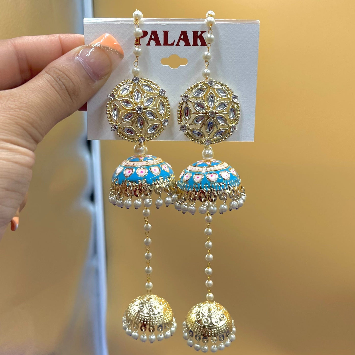 Light Blue Jhumki Earrings