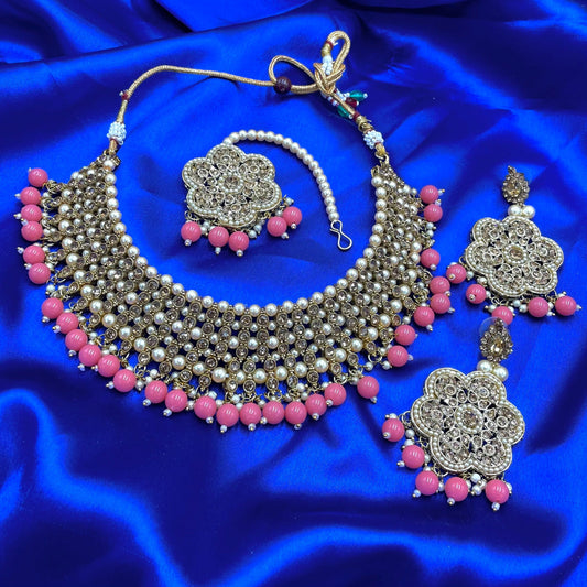 Salmon Pink Necklace Set