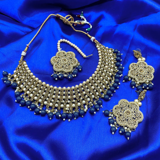 Navy Blue Necklace Set