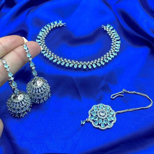 Mint American Diamond Set