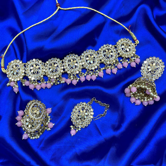 Pink Mirror Choker Set