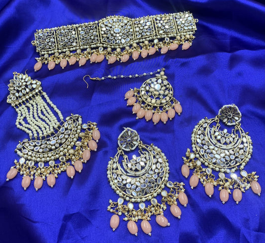 Peach Mirror Full Choker Set