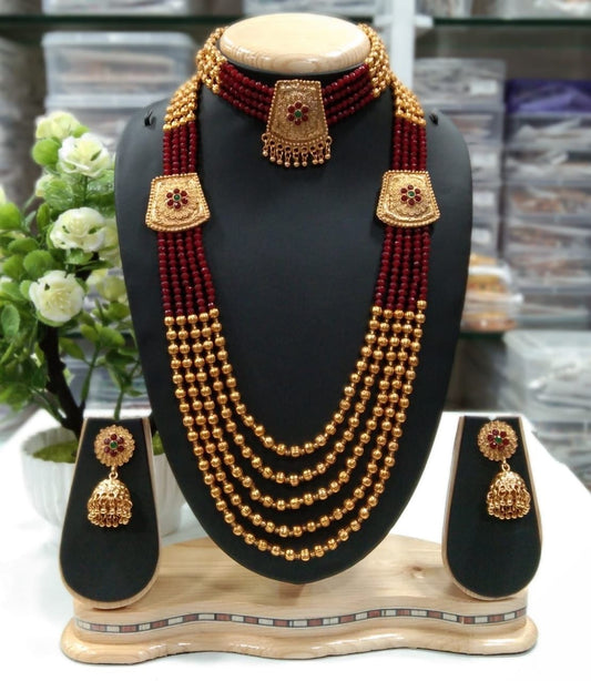 Red/Maroon Full Necklace Set