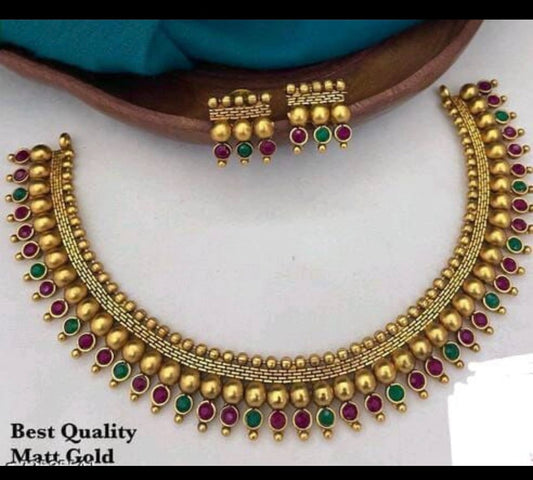 Multicolor Red/Green Necklace Set
