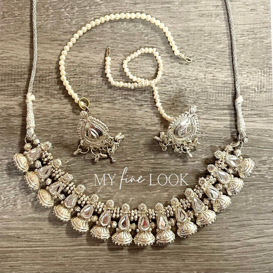 Silver and Kundan Set