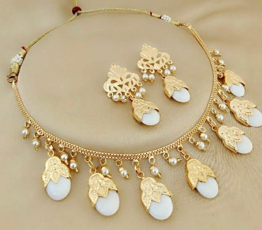 White Kundan Set