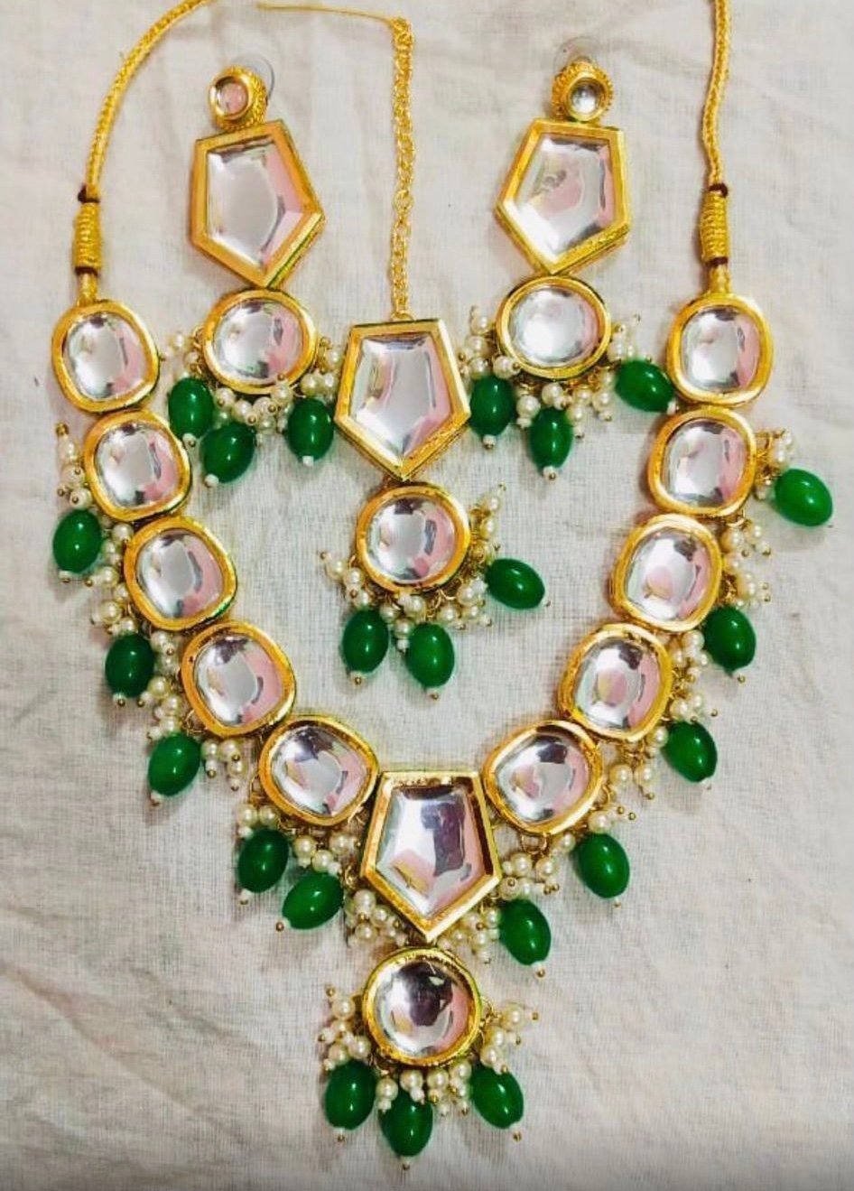 Green Kundan Set