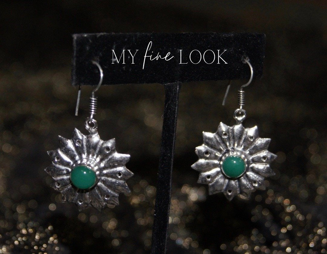 Green Oxidized Earrings